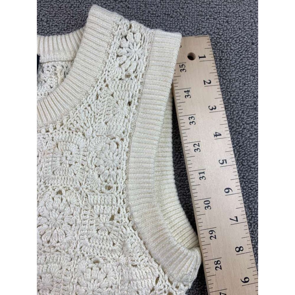 The‎ Kooples Crochet Knit Dress Women 1 Cream Sleeveless Crewneck Scallop Hem - Picture 7 of 10